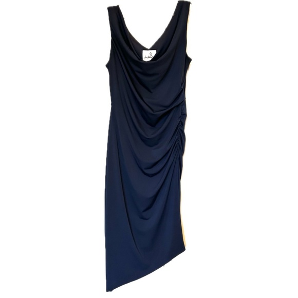 NWT Sam Edelman Navy Ruched Bodycon Sleeveless Midi Dress Size 6 - Picture 12 of 16